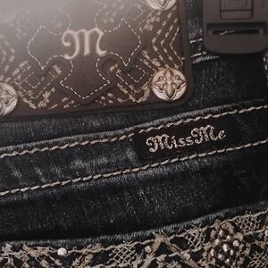 Miss Me Dark Wash Jeans with Silver Embellishment